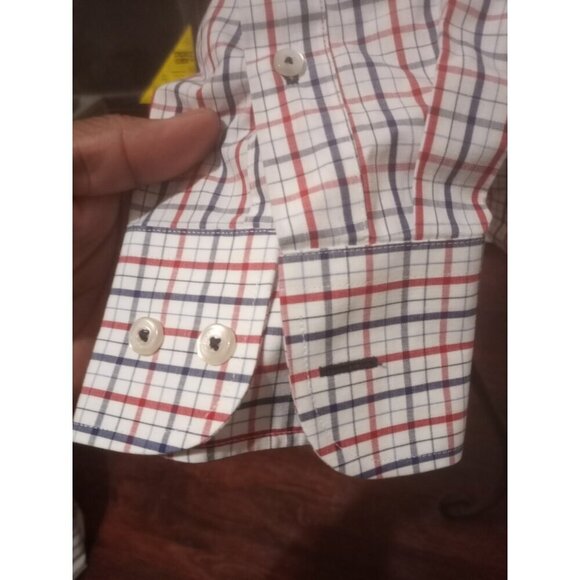 UNTUCKit Kesser WF Wrinkle-Free Plaid Button Down Shirt Men's Medium M White - Picture 5 of 10